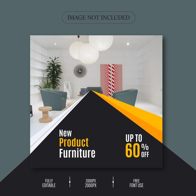 Modern furniture social media instagram post design