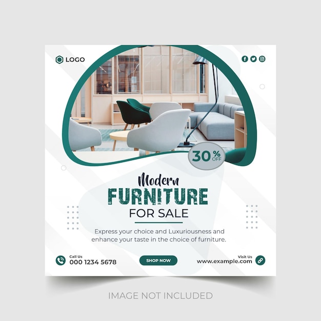 Modern furniture social media and instagram post design