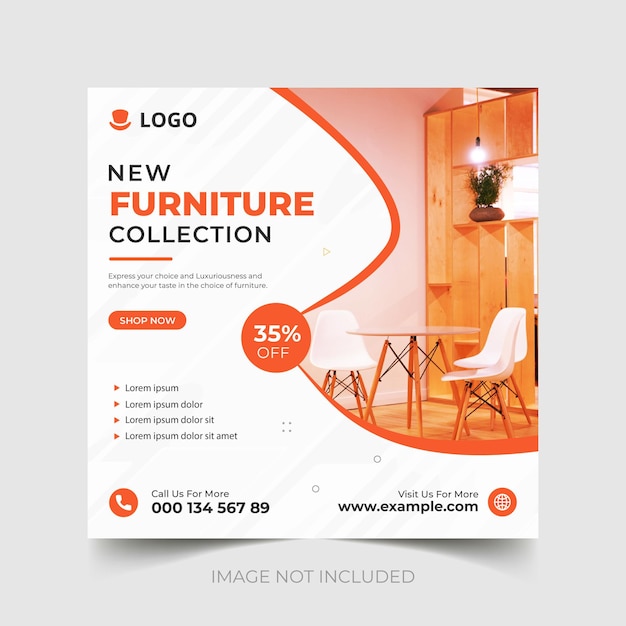 Modern furniture social media and instagram post design