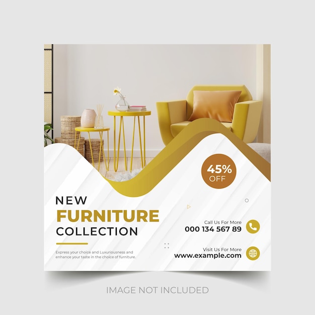 Modern furniture social media and instagram post design