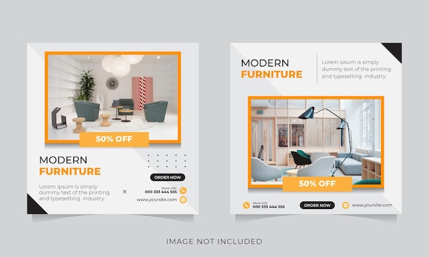 modern furniture social media and instagram post template