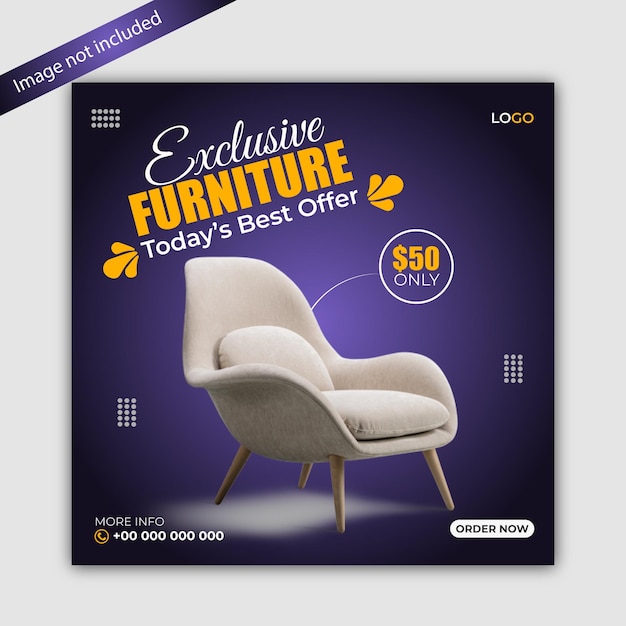 Modern furniture social media instagram post template