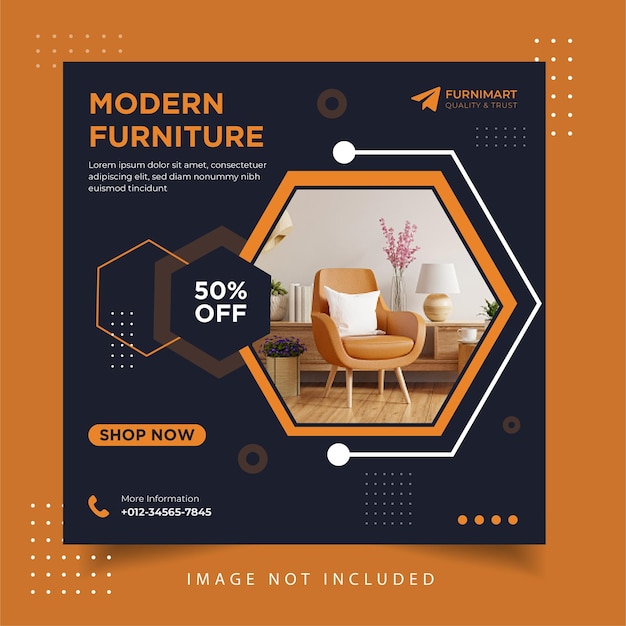 Modern furniture social media instagram post