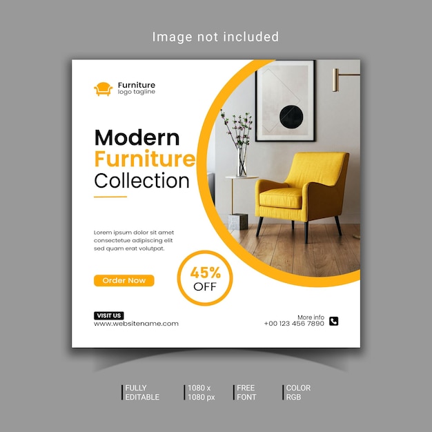 Modern Furniture social media Post Card