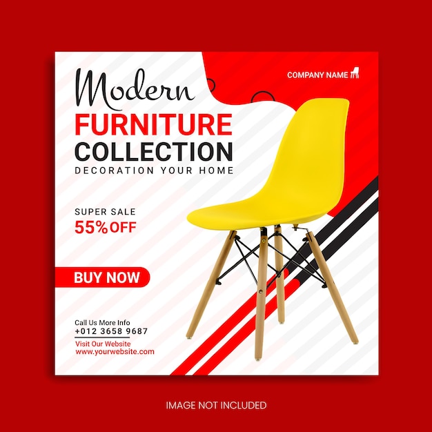 modern furniture social media post design Instagram post Facebook post banner design