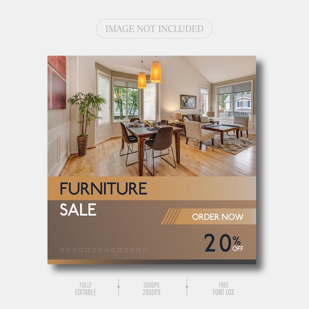 Modern furniture social media post design template