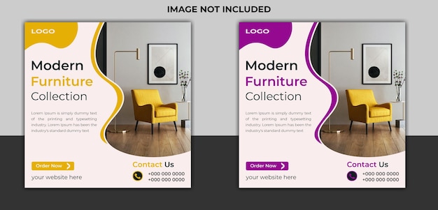 modern furniture social media post design