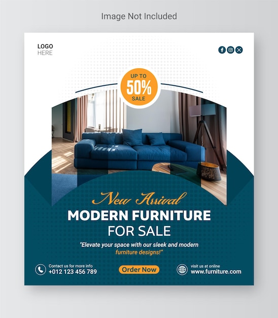 Vector modern furniture social media post orsale banner template