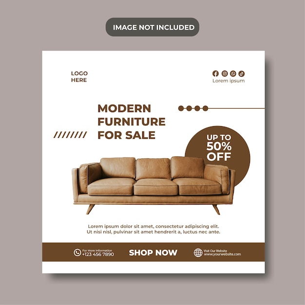 Modern furniture social media post template