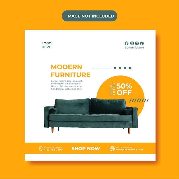 Modern furniture social media post template