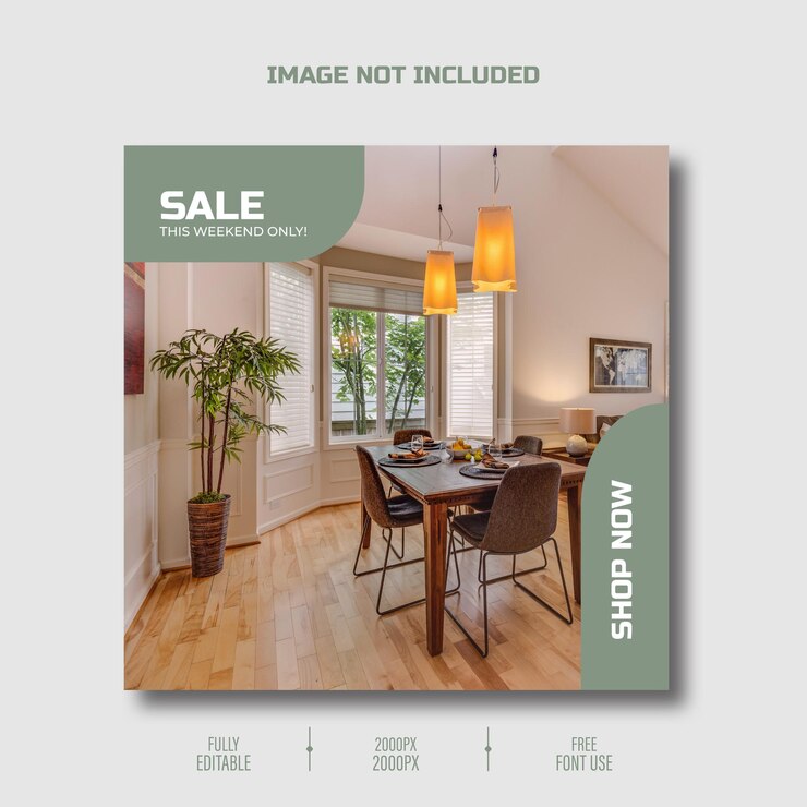 Vector modern furniture social media post template