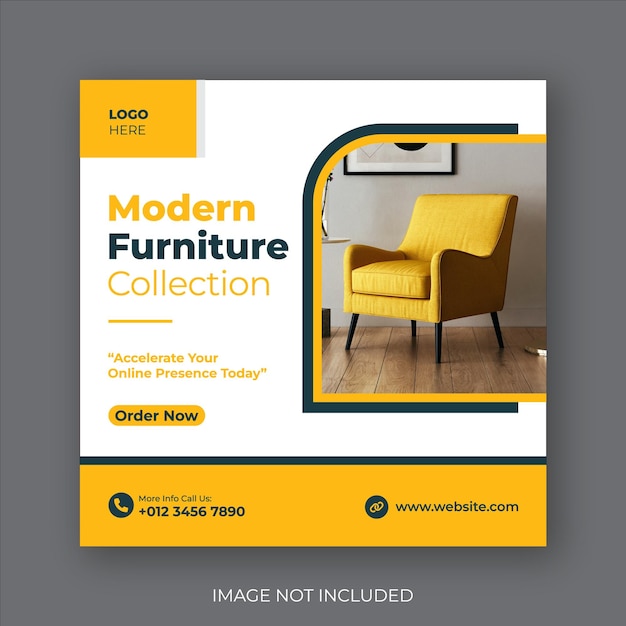 Vector modern furniture social media post template