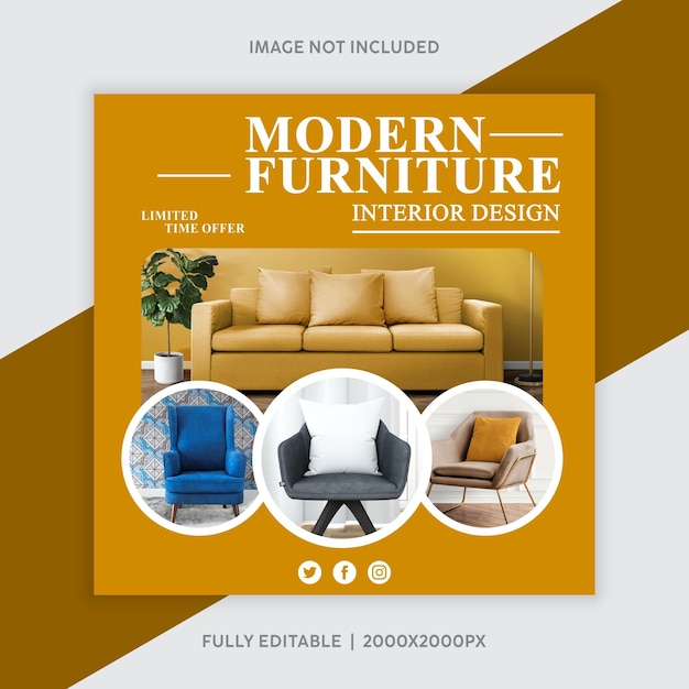 Modern furniture social media post template