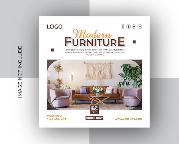 Modern Furniture social media post templates design