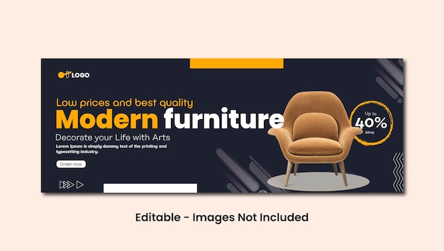 Modern furniture social media template