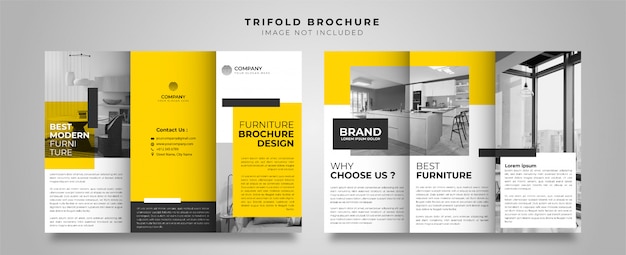 Vector modern furniture trifold brochure