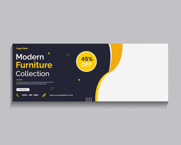 Vector modern furniture web banner template