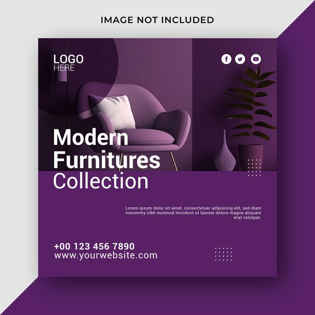 Modern Furnitures Collection ソーシャルメディアのポストデザインテンプレート