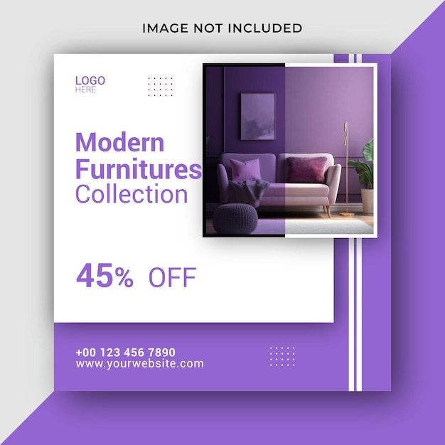 Modern Furnitures Collection social media post design template