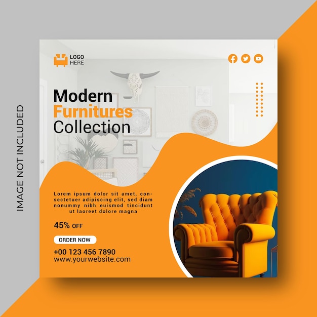 Modern furnitures social media post design template