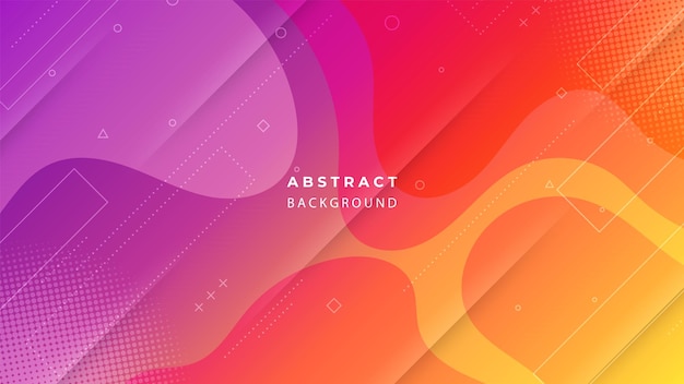 Modern futuristic abstract orange and yellow gradient fluid wave background with geometric shape