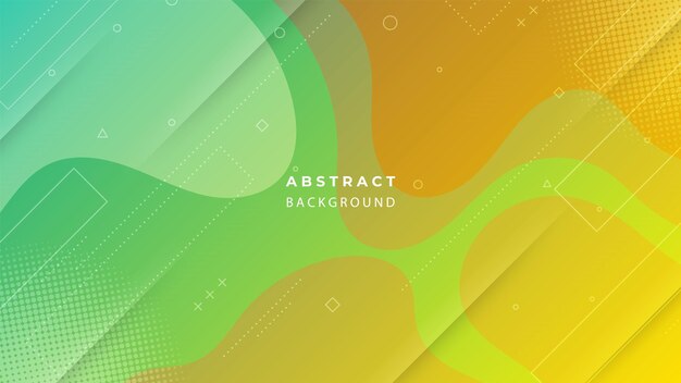 Modern futuristic abstract orange and yellow gradient fluid wave background with geometric shape