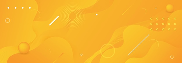 幾何学的な形でモダンな未来的な抽象的なオレンジと黄色のグラデーション流体波の背景