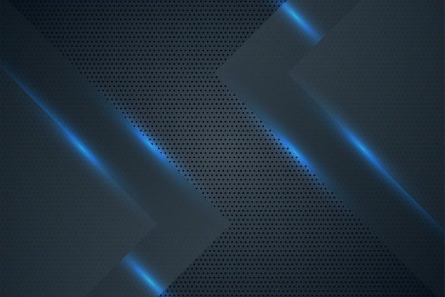 Modern futuristic black arrow technology background with blue neon lines