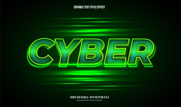 Современный футуристический зеленый Эффект редактирования текста Эффект стиля текста Эффект редактирования шрифтов Векторные файлы