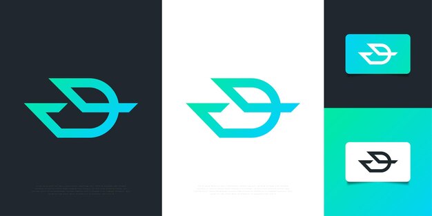 Modern and Futuristic Letter D Logo Design with Abstract Concept. D Symbol for your Business Company and Corporate identity