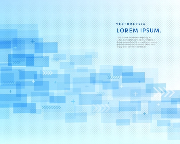 ベクトル 現代の未来的な水色の幾何学的な長方形の形状の重なり合う層