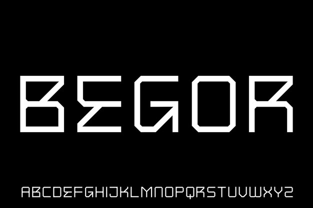 Vector modern futuristic modern geometric font