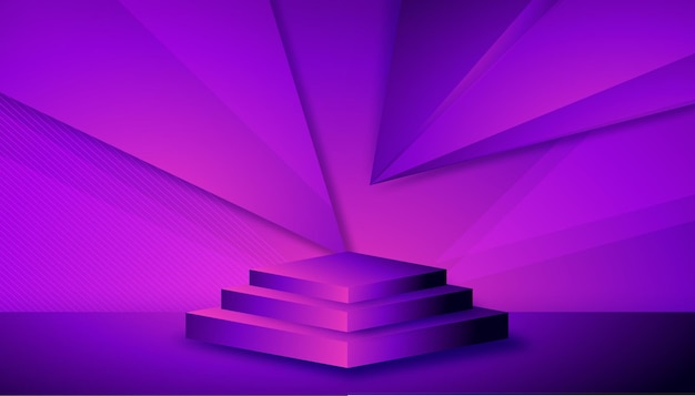 Modern futuristic purple and blue abstract geometric background for podium stage showcase product