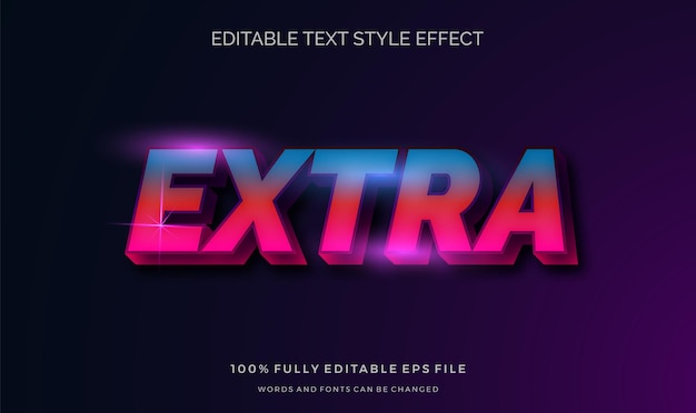 Modern futuristic style and shiny blue effect editable text style Vector editable text effect