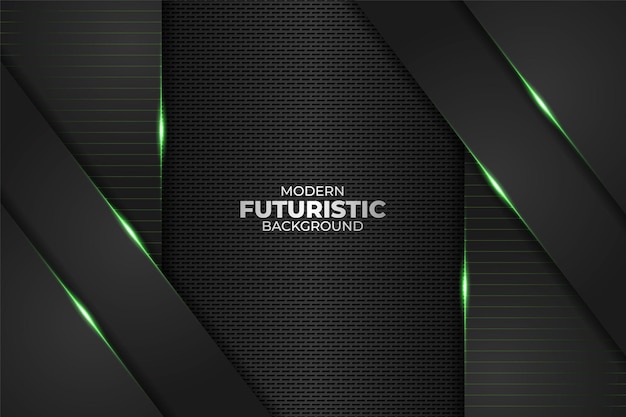 Modern futuristic technology minimalist diagonal overlapped geometric glow neon green in dark background