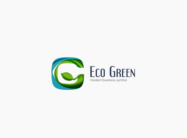 Modern G letter green eco concept company logo