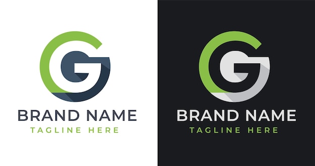 Design moderno del logo della lettera g con stile a forma di cerchio astratto