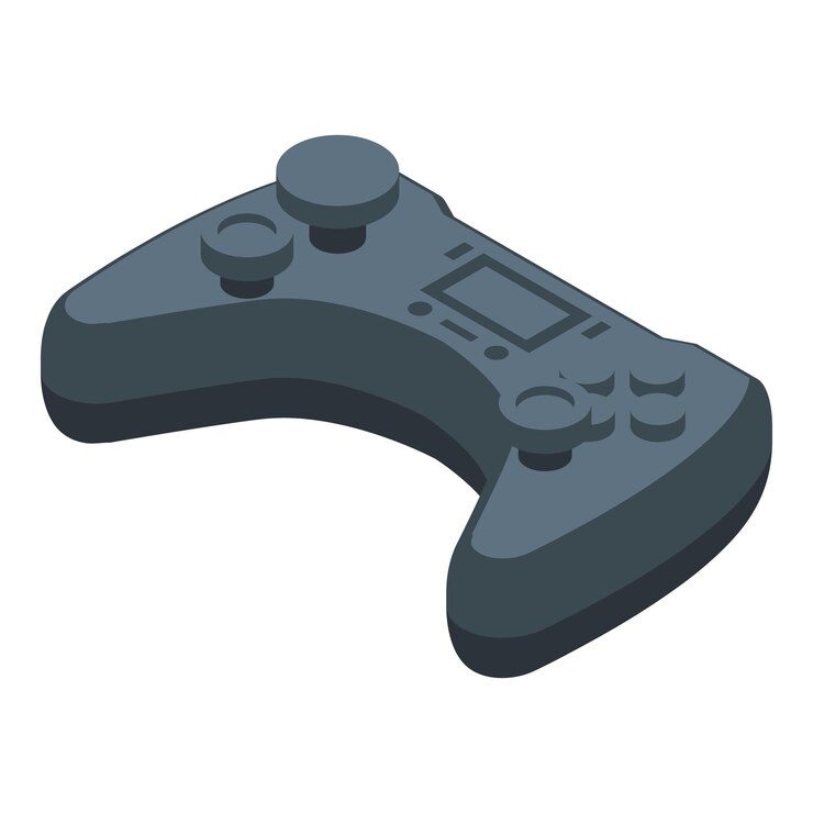 Vector modern gamepad lying on a surface in isometric view