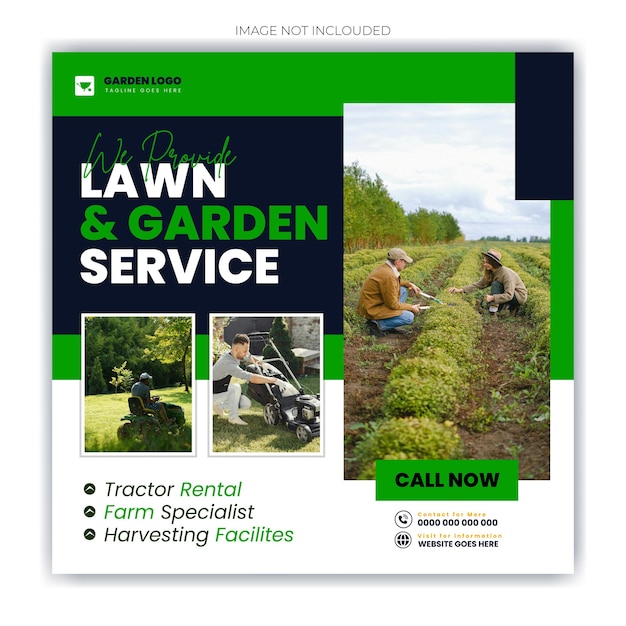 modern gardening service social media design