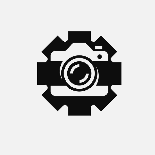 modern gear camera photography logo