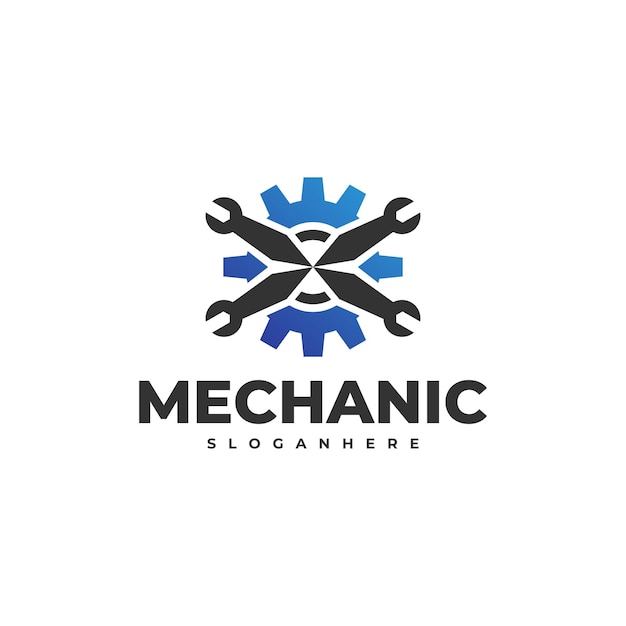 Vector modern gear logo in tech style