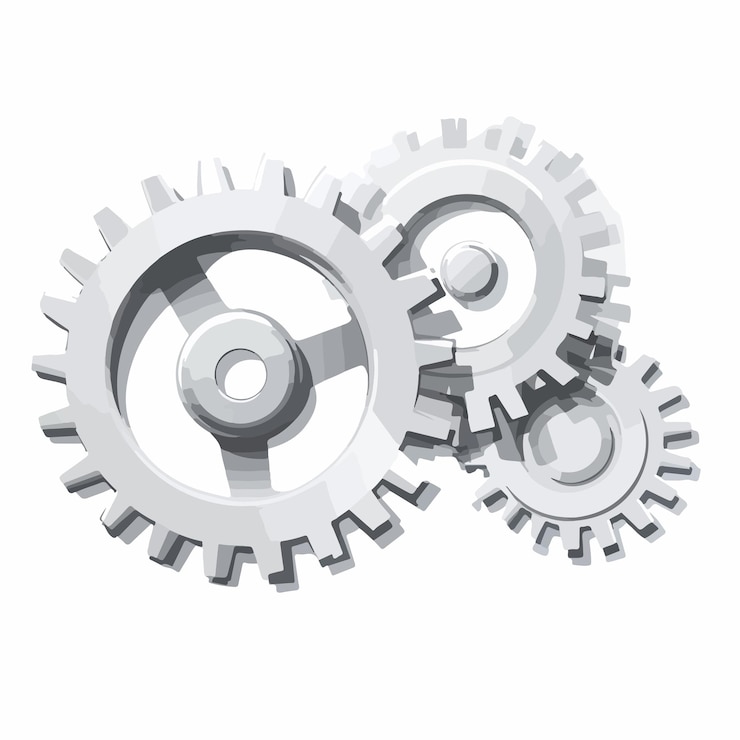 Vector modern gears technology protection work vector illustration