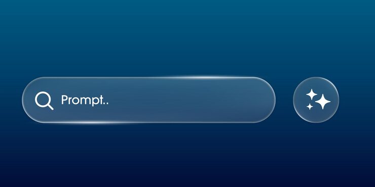 Vector 현대적인 생성 ai 바 생성 기호를 가진 액체 유리 요소 인공 지능 ui 디자인을위한 사용자 인터페이스 요소 투명한 프레임과 버튼 터 일러스트