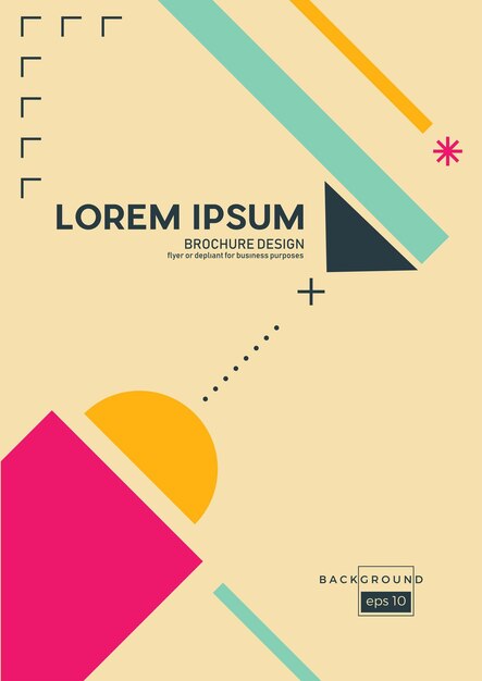 Vector modern geometric background in minimalistic style vector background and illustration abstract design template for brochures flyers magazine book cover poster