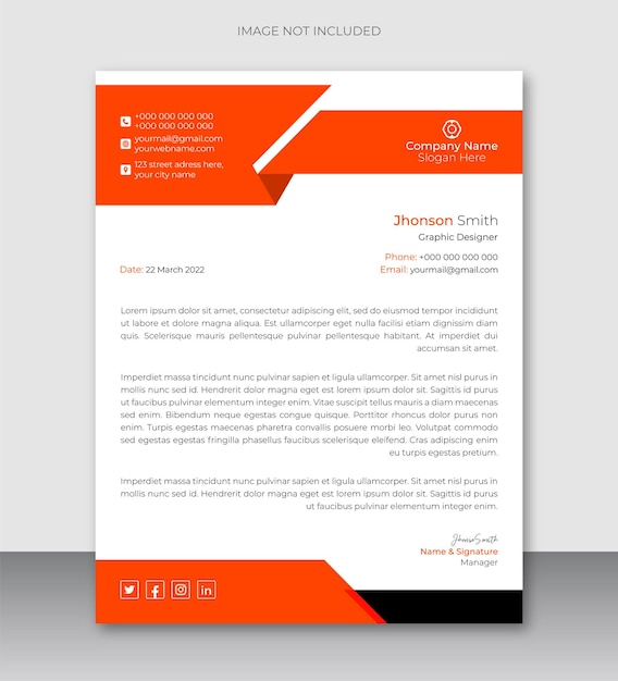 Modern geometric business letterhead design template