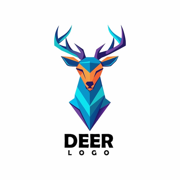 Modern Geometric Deer Logo Design