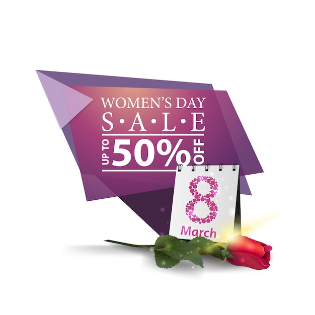 Modern geometric discount banner to the women's day