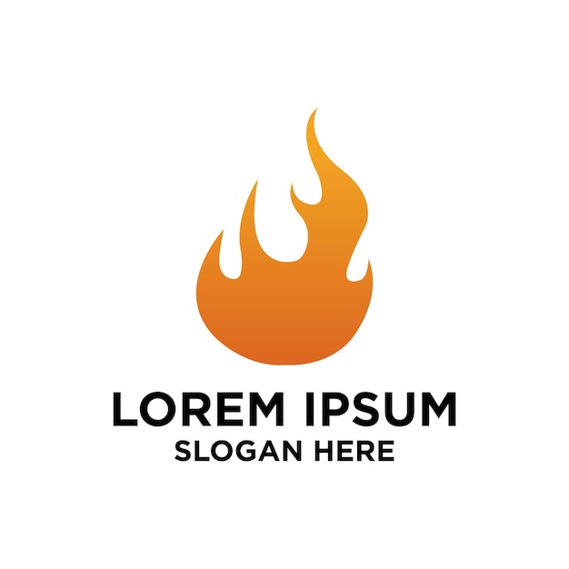 Modern geometric fire flame logo icon vector