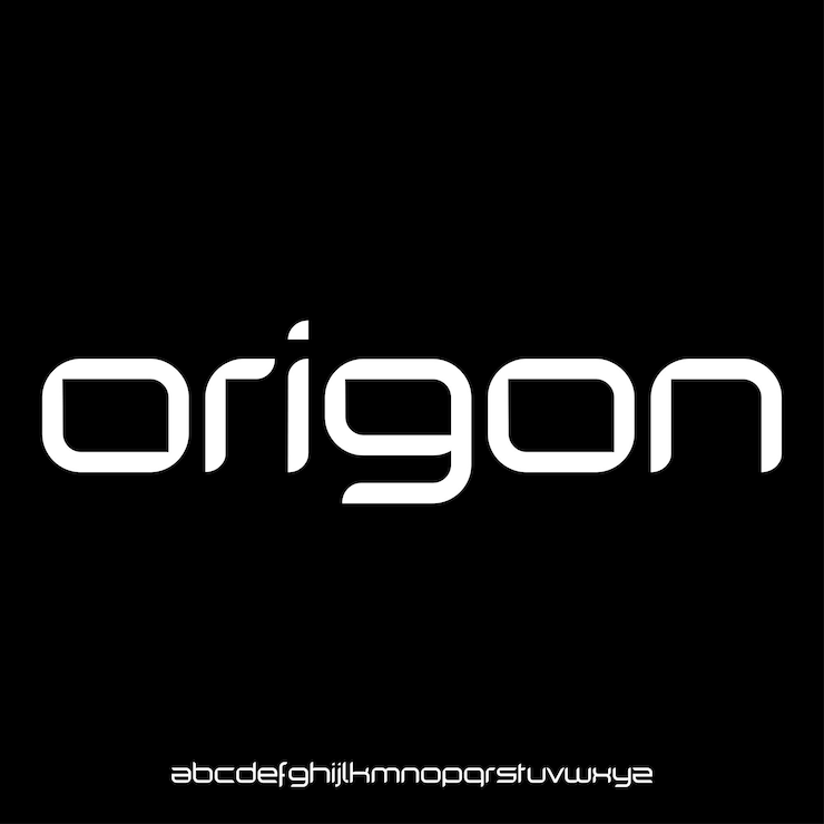 Vector modern geometric futuristic typeset display font