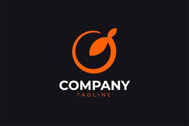 modern geometric orange logo design